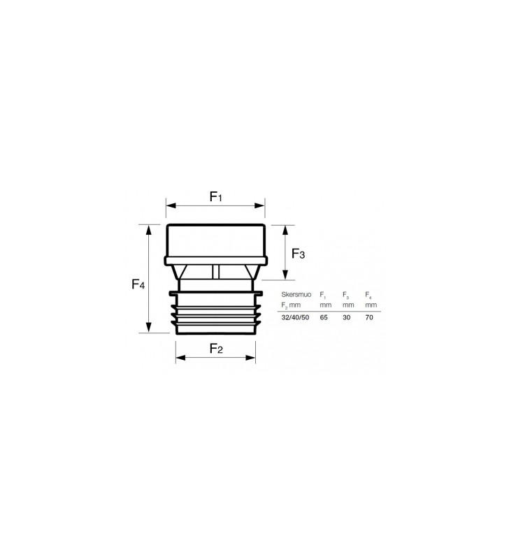 Vidaus kanalizacijos alsuoklis Wavin, Mini Vent d32-50