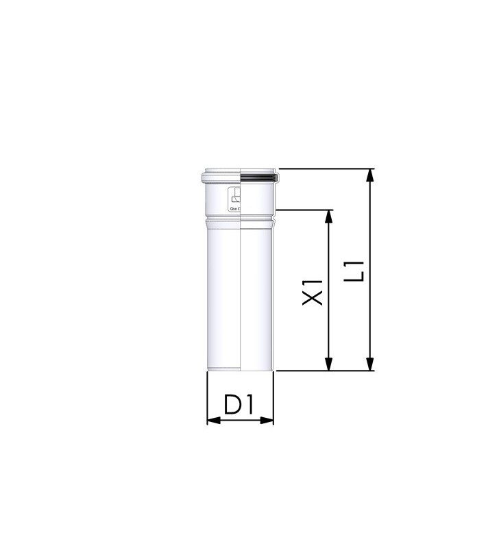 Viengubas kamino pailginimas Cox Geelen CoxDENS PP, d60, 250 mm