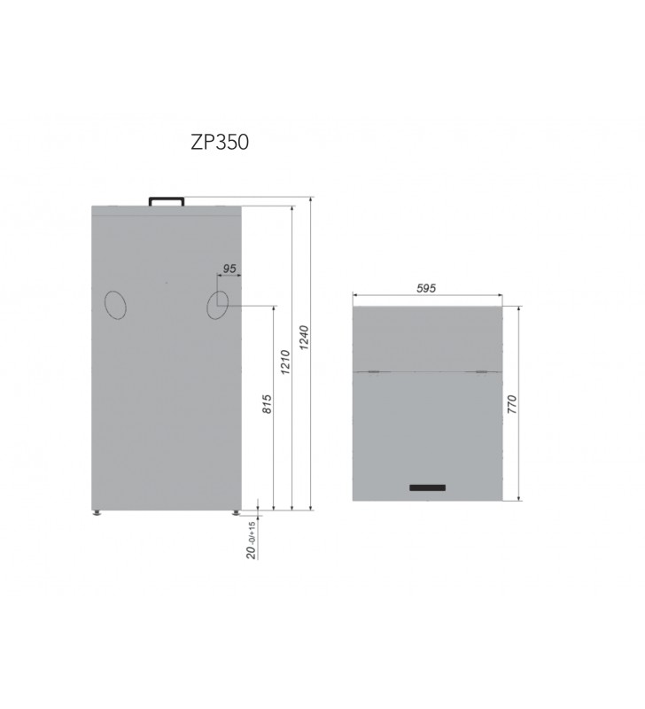 Granulių bunkeris Nibe-Biawar, ZP350 300 l su granulių padavimo įrenginiu PPL12 (30 kW)