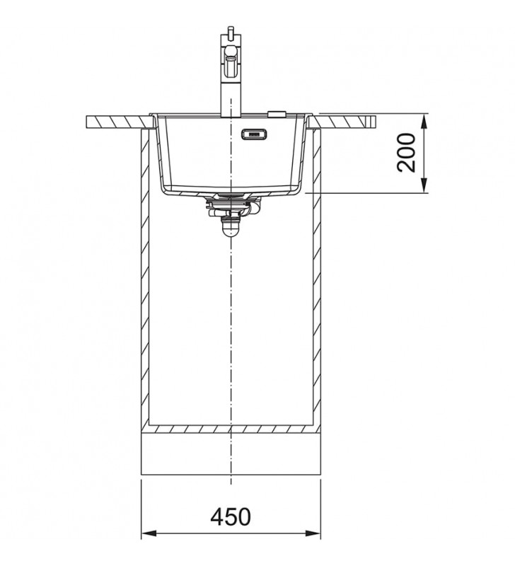 Granitinė plautuvė Franke Maris, MRG 610-37 A, Juoda matinė, juodas ekscentrinis ventilis