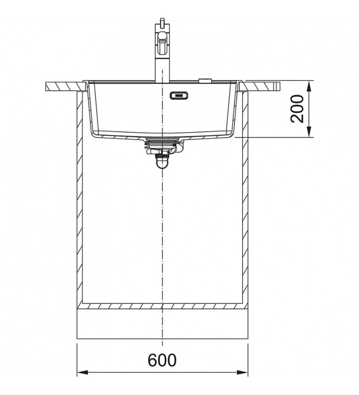 Granitinė plautuvė Franke Maris, MRG 610-52 A, Steingrau, rankinis ventilis