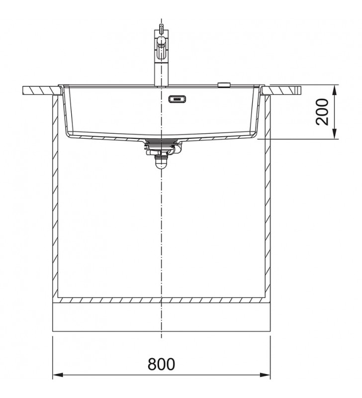 Granitinė plautuvė Franke Maris, MRG 610-72 A, Juoda matinė, juodas ekscentrinis ventilis