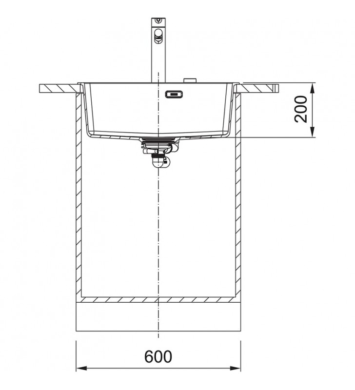 Granitinė plautuvė Franke Maris, MRG 610-54 A, Juoda matinė, ekscentrinis ventilis