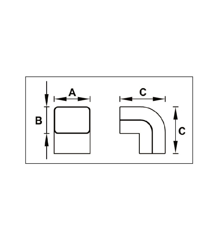 Alkūnė kondicionieriaus vamzdžių kanalui Tecnosystemi, standi horizontali Black-Line CA72-EXC juoda