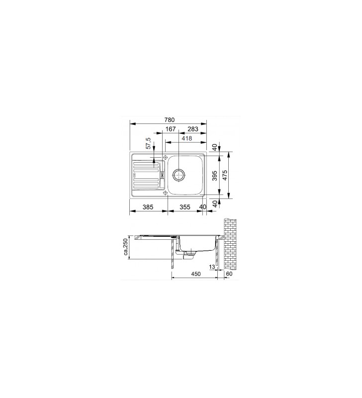 Plieninė plautuvė Franke Euroform, EFX 614-78