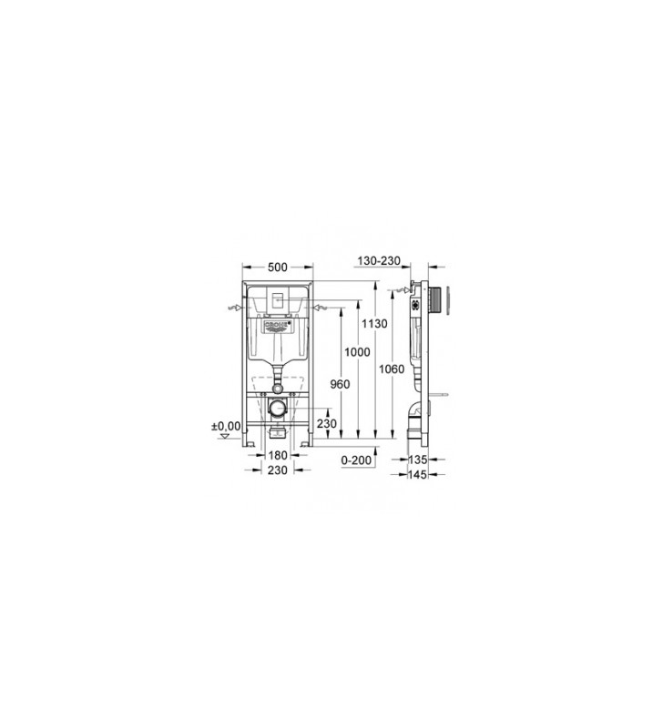 WC rėmas GROHE RAPID SL, 5 in 1