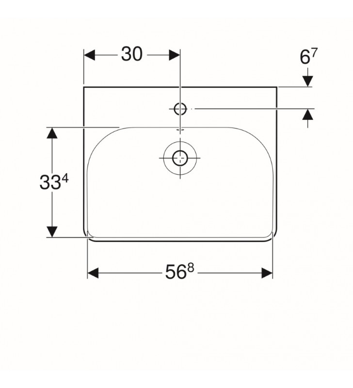 Praustuvas Geberit, Smyle Square, 60x48 cm