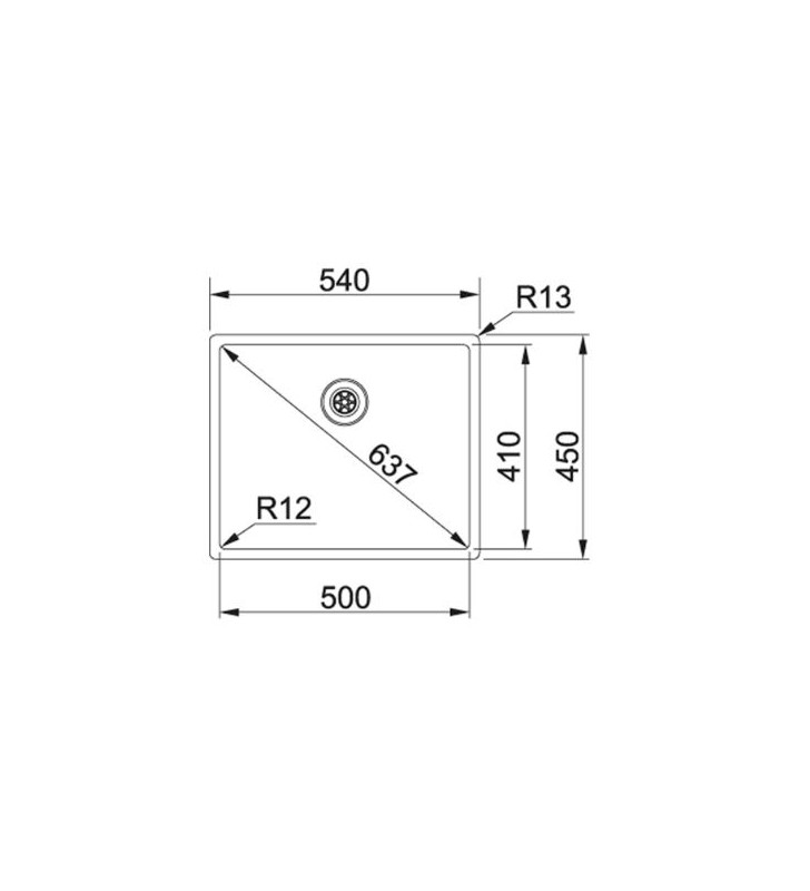 Nerūdijančio plieno plautuvė Franke Box, BXX 210/110-50, rankinis ventilis