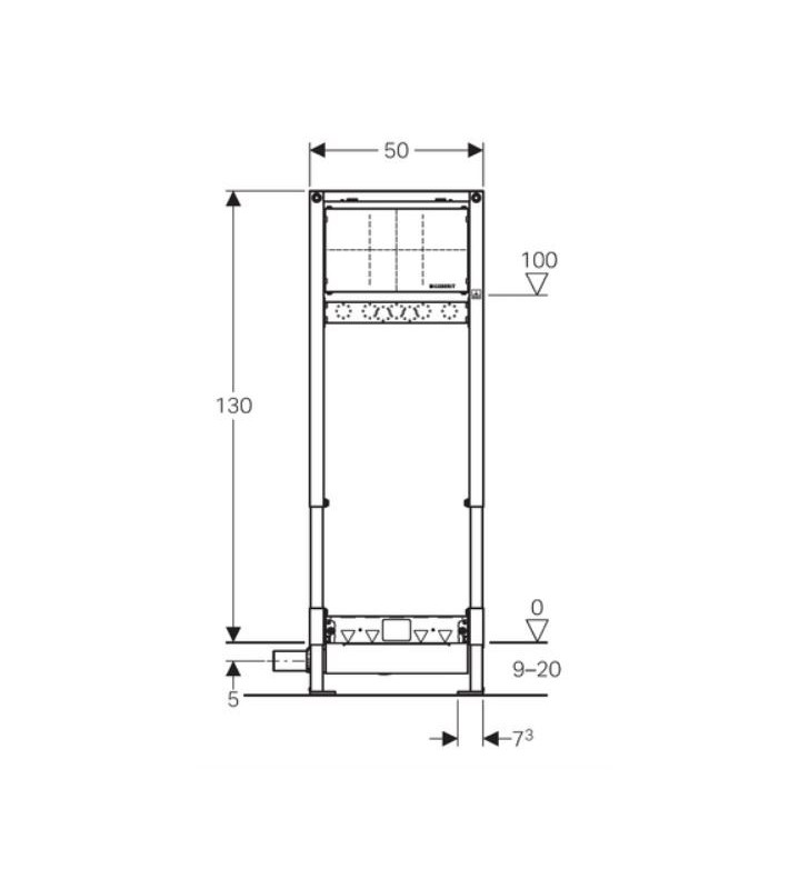 Rėmas dušo latakui GEBERIT, Duofix ShowerDrain H130