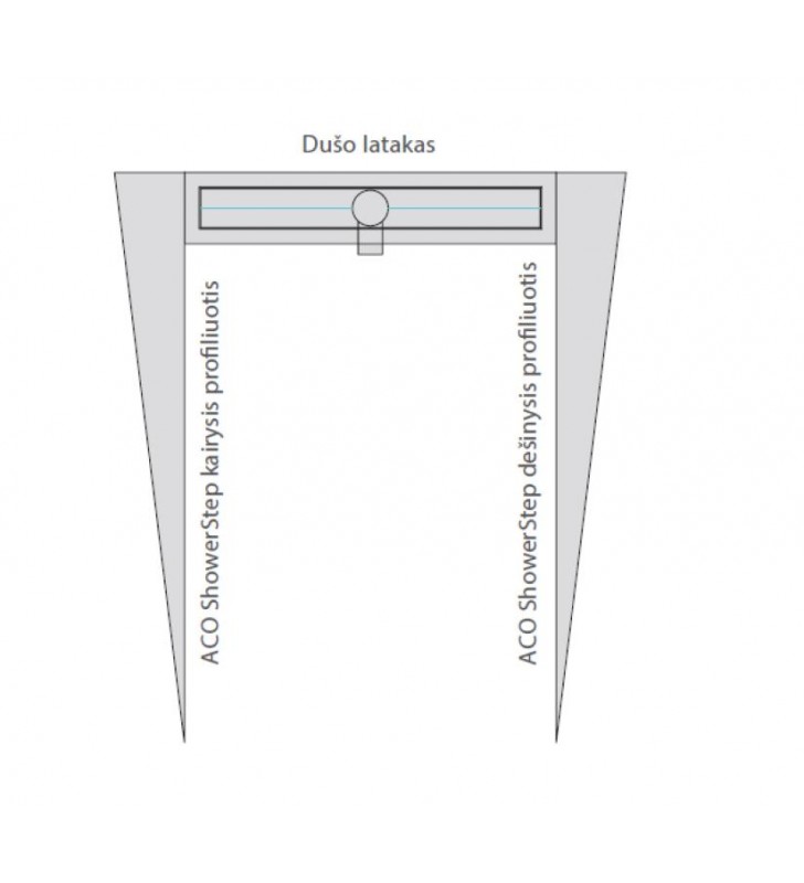 Profiliuotis ACO ShowerStep, metalo matinė, 990/12.5/30 mm, kairinis