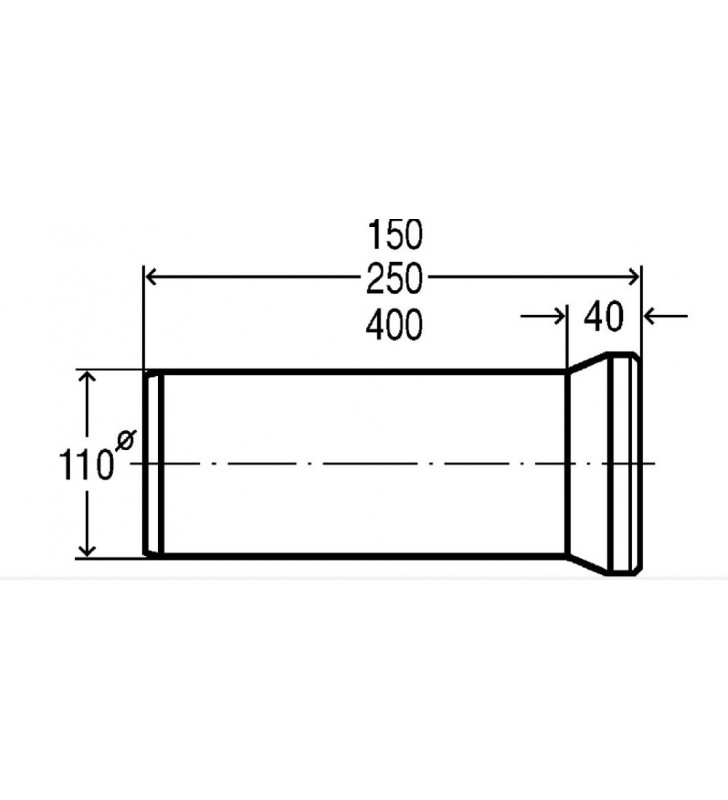 Vamzdis WC VIEGA, d 100, 150mm, d 110-400 mm.