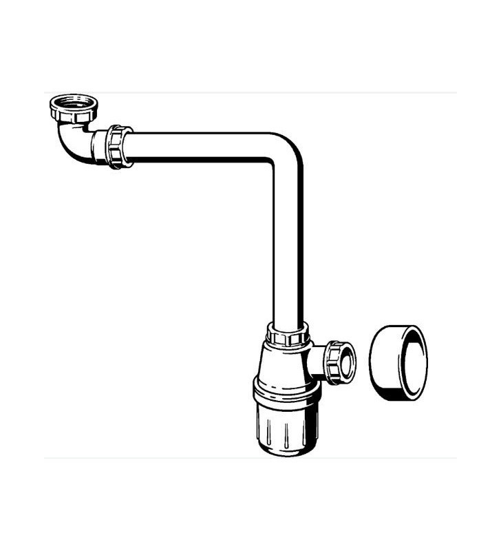 Praustuvo sifonas VIEGA, taupantis vietą, d32