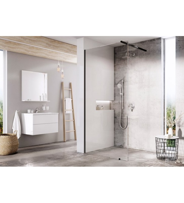 Dušo kabina Ravak Walk-in Wall, 90x200 bright alu+Transparent