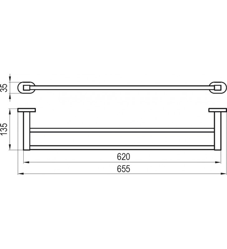 Rankšluosčių laikiklis Ravak Chrome, CR 320.00 66 cm dvigubas