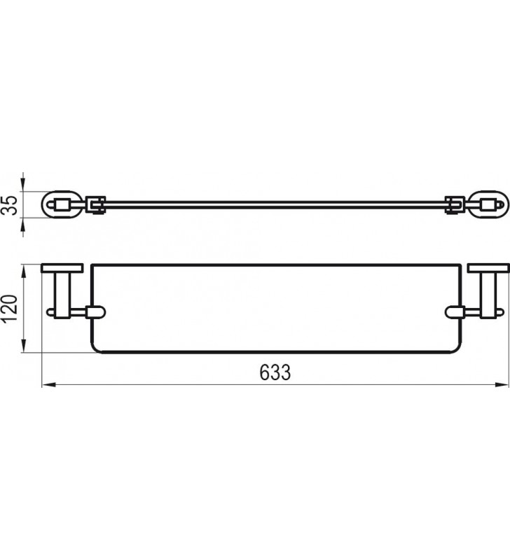 Stiklinė lentynėlė Ravak Chrome, CR 500.00 64 cm (matinis stiklas)