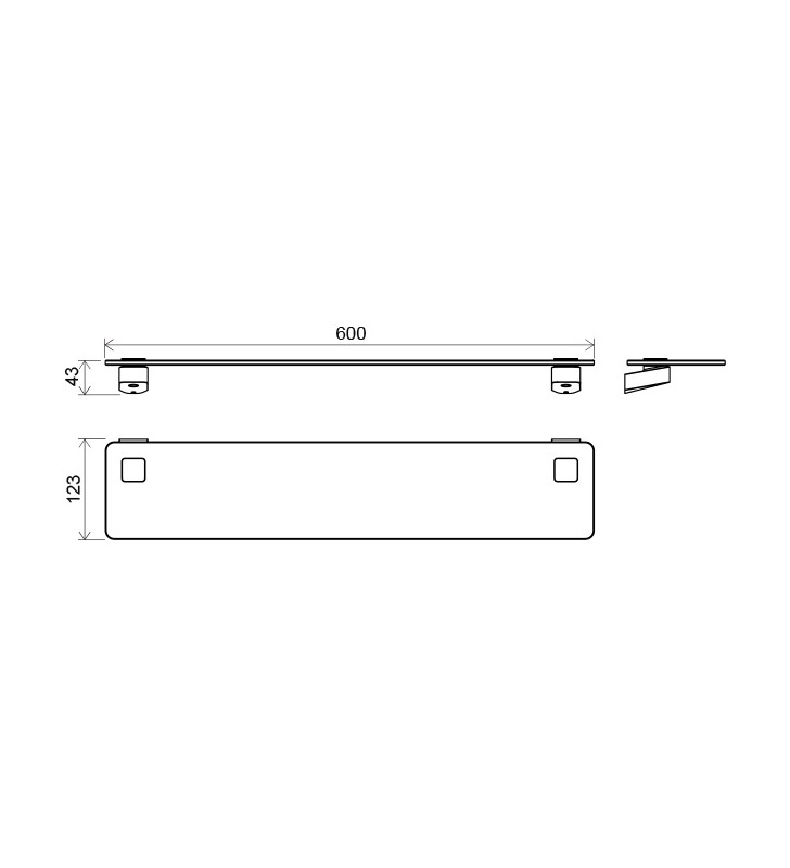 Stiklinė lentynėlė Ravak 10 , TD 500 60 cm, chromas