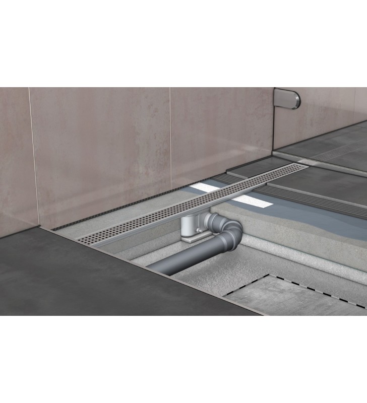 Dušo latako korpusas Aco ShowerDrain C, 92 mm su horizontaliu flanšu, 785 mm