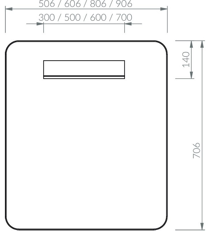 Veidrodis su LED apšvietimu Ravak Strip I, 600x700 juoda