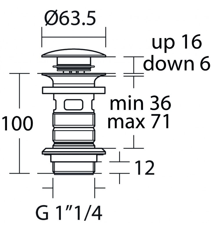 Praustuvo sifono vožtuvas Ideal Standard, praustuvams su persipylimu, Magnetic Grey