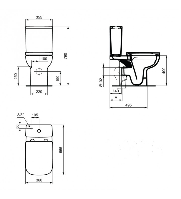 Pastatomo WC Ideal Standard puodas, i.Life A Rimless+ (be bakelio)