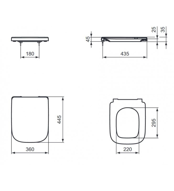 Dangtis WC Ideal Standard i.life A, Soft Close, lengvai nuimamas