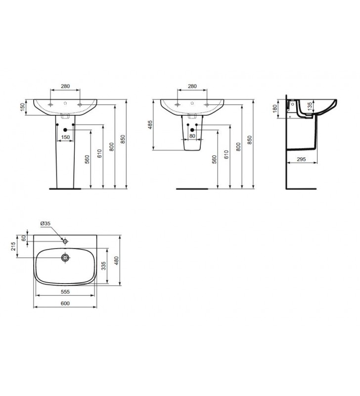 Praustuvas Ideal Standard i.life A, 60 cm