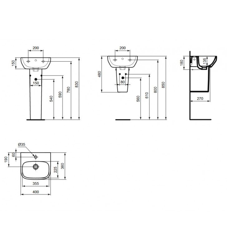 Praustuvas Ideal Standard i.life A, 40 cm