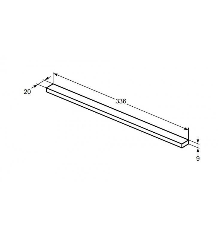 Rankena Ideal Standard i.life S, 336 mm, blizgus aliuminis