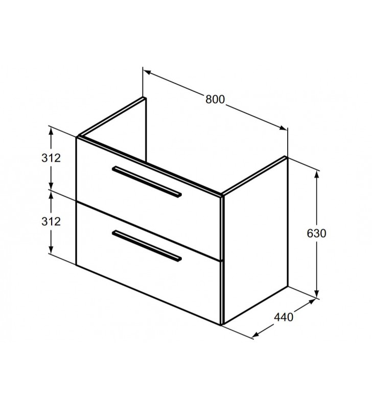 Vonios spintelė Ideal Standard i.life A, 80 cm balta matinė (be praustuvo)