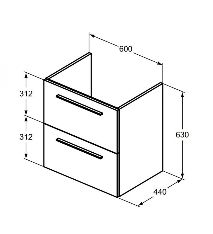 Vonios spintelė Ideal Standard i.life A, 60 cm balta matinė (be praustuvo)