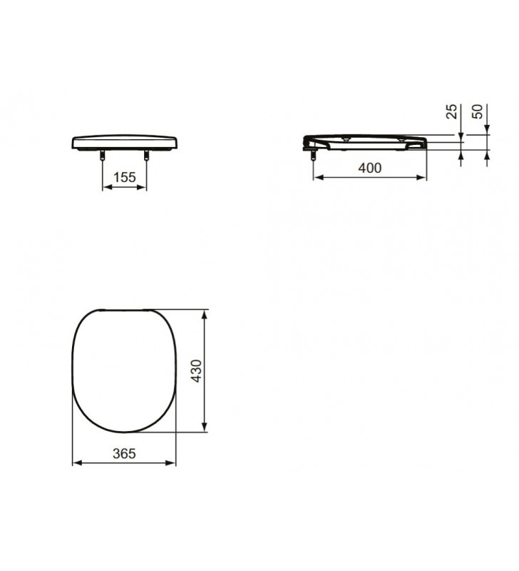 Dangtis WC Ideal Standard Connect Freedom, kietas, lengvai nuimamas