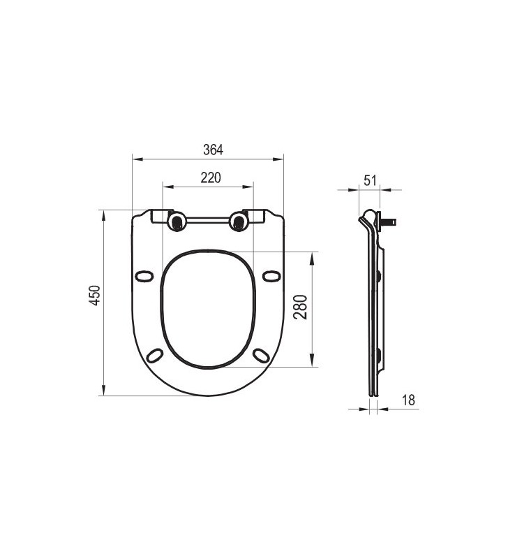 WC dangtis Ravak, Vita Slim, baltas