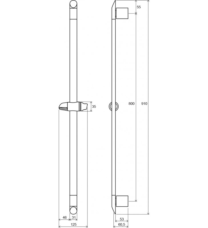 Dušo stovas Ravak su laikikliu, 973.00, 90 cm