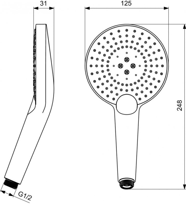 Rankinė dušo galva Ideal Standard, Evo Jet 125 mm