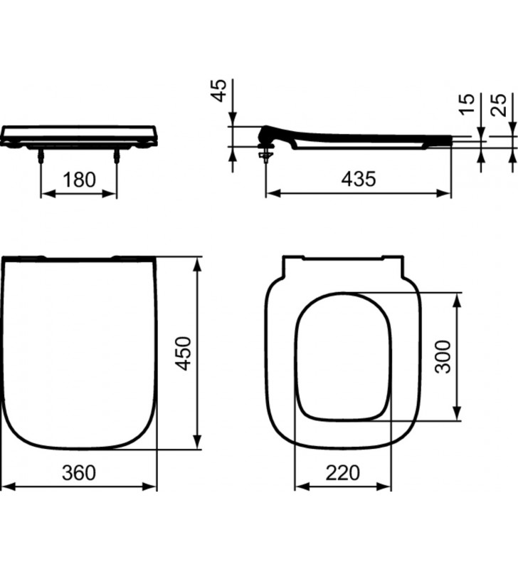 Dangtis WC Ideal Standard i.life A, Soft Close, Slim