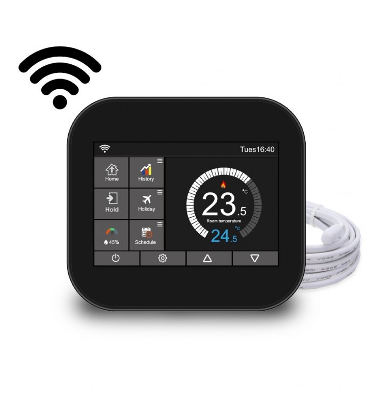 Elektroninis WI-FI termostatas (termoreguliatorius) Wellmo WTH07.36 Black