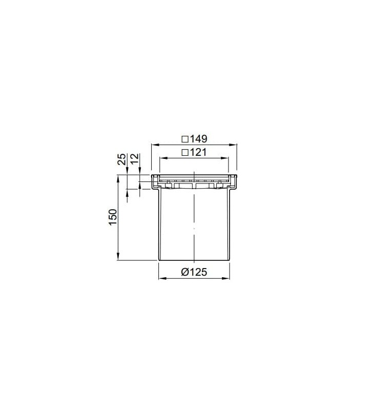 Trapo EasyFlow viršutinė dalis Aco 149x149 mm,, su Tile grotelėmis