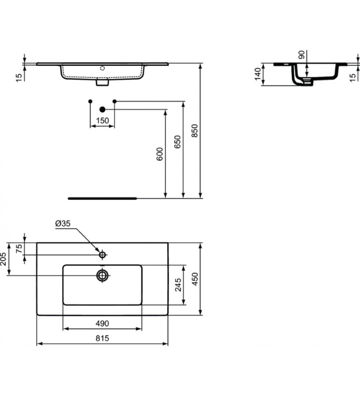 Vonios spintelė Ideal Standard Tempo, 80 cm pilka