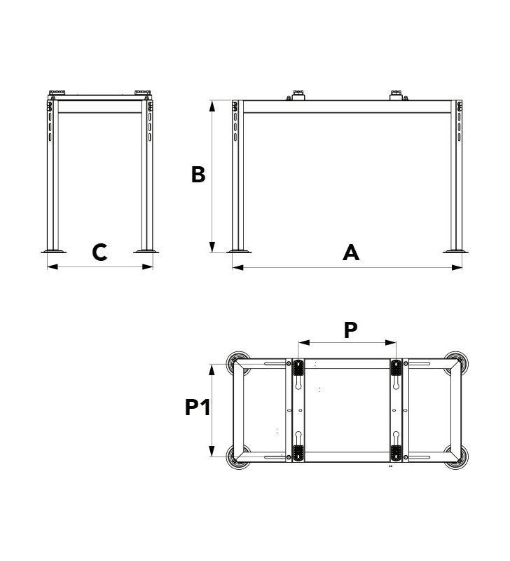 Laikiklis kondicionieriaus išoriniam blokui Tecnosystemi, pastatomas, Empire Evo 550 200 kg 385-825x310-510