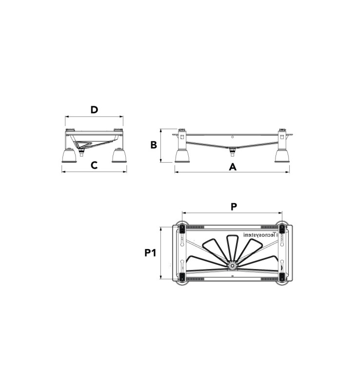 Laikiklis kondicionieriaus išoriniam blokui Tecnosystemi, pastatomas, Infinity Genius 1000R 150 kg 400-800x150-370