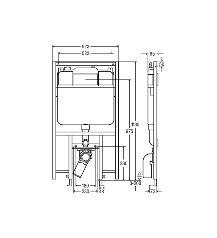 WC rėmas VIEGA ECO PLUS 3/6l., 8 cm