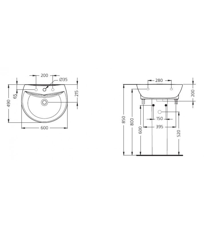 Praustuvas Ideal Standard Skanitet, 60 cm