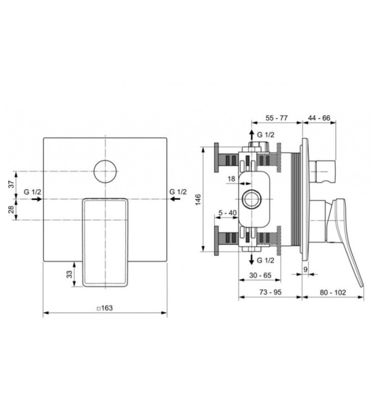 Vonios maišytuvas Ideal Standard Conca, potinkinis, chromo