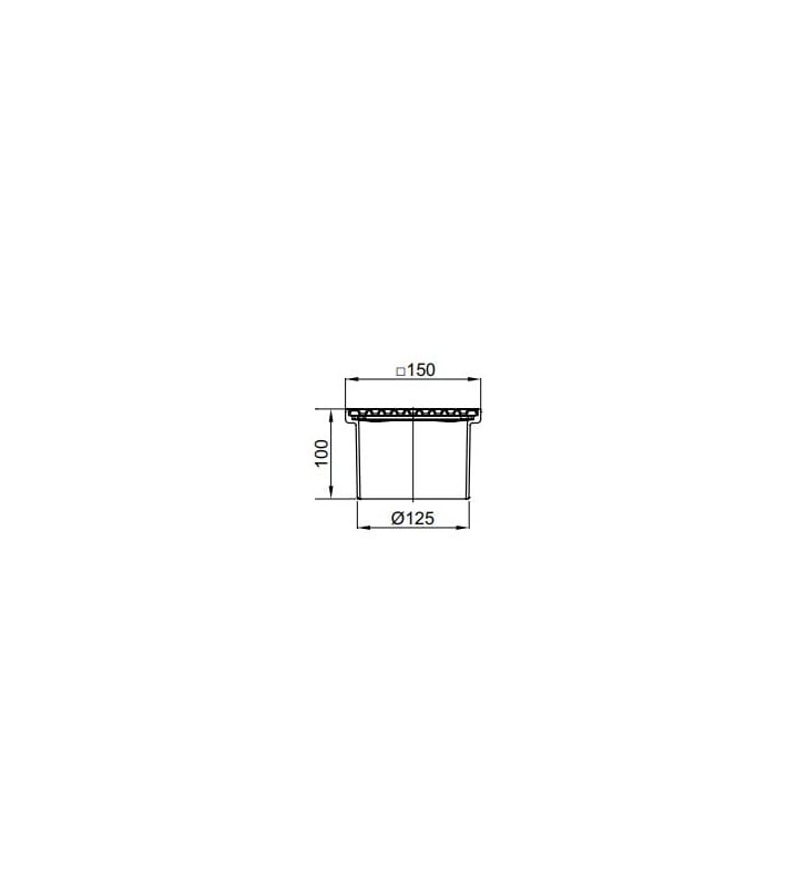 Trapo viršutinė dalis ACO EasyFlow, ABS korpusas + nerūdijančio plieno grotelės 140x140 mm