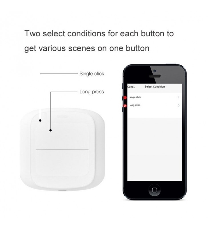 Išmanusis scenarijų jungiklis mygtukas Feelspot FS-WSW01W Wi-Fi, Tuya