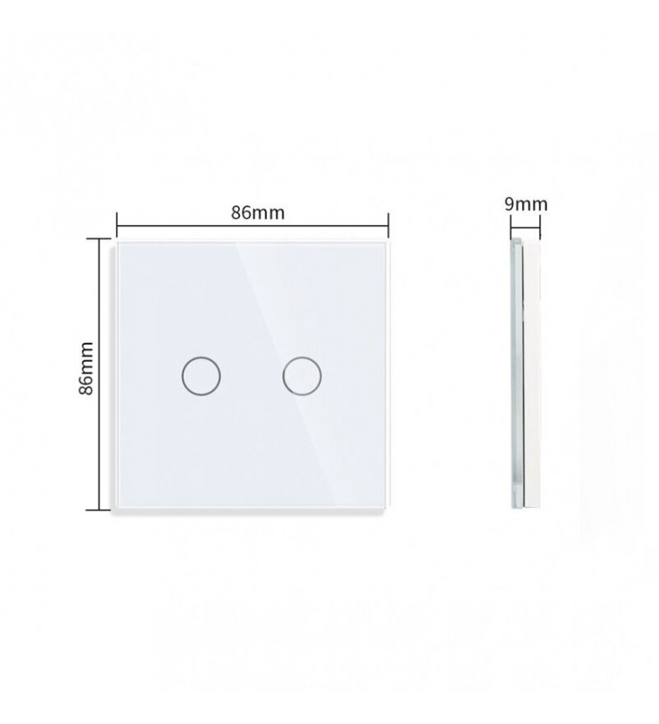 Dvipolis sensorinis jungiklio dangtelis Feelspot, baltas, 86x86mm