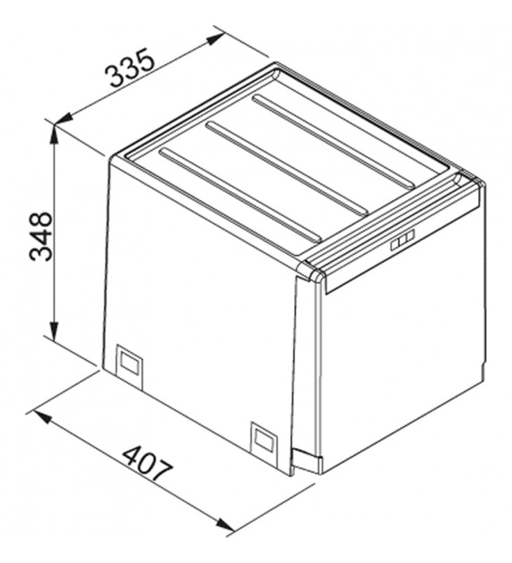 Šiukšliadėžė FRANKE, Cube 40, automatinis atidarymas, 2x14l.