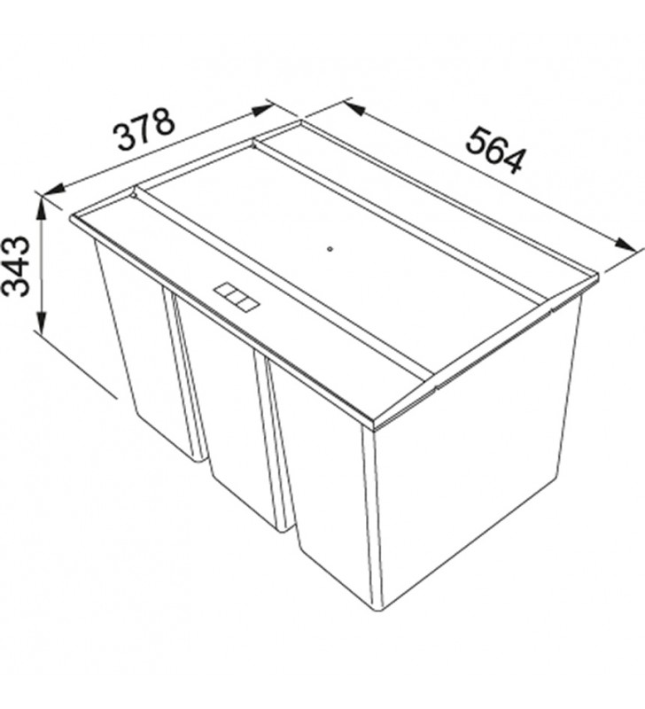 Šiukšliadėžė FRANKE, Easy Sort, 60-3, 3x14,5l