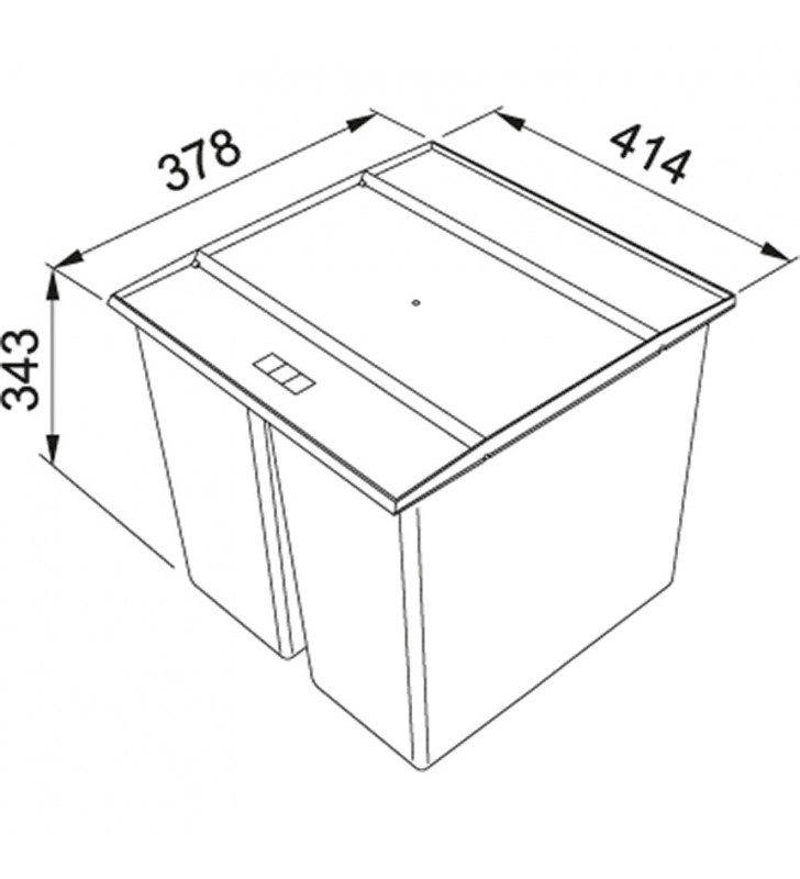 Šiukšliadėžė FRANKE, Easy Sort, 45-2, 2x14.5L