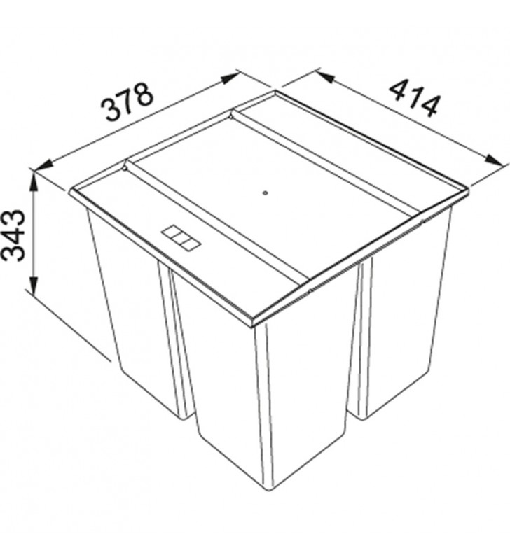 Šiukšliadėžė FRANKE, Easy Sort, 45, 1x14,5L+2x7,5L